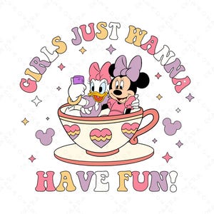 Mädchen wollen einfach Spaß haben Design, Minnie Maus Cuties, Daisy Duck Cuties, Disney Cuts, Printable für Shirt - Tasse - Tumbler - Einkaufstasche, digitale Datei