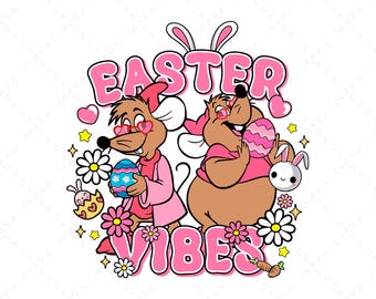 Easter Vibes Mouse SVG - Cinderella Sidekicks Png - Jaq and Gus with Bunny Ears | Magical Spring Vacation Digital File