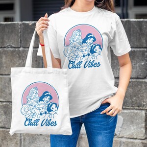 Prinsessans trupp SVG | Retro chill vibbar PNG | 90-tals estetisk tröjdesign | Vaporwave prinsessa digital fil | Temapark gruppresa fil bild 3