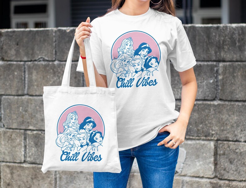 Prinsessans trupp SVG | Retro chill vibbar PNG | 90-tals estetisk tröjdesign | Vaporwave prinsessa digital fil | Temapark gruppresa fil bild 3