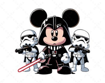 Mickey Vader SVG | Star Wars Stormtrooper PNG | Cricut Cut Files | Disney Family Trip Shirt Design - Dark Side Mashup Digital Download