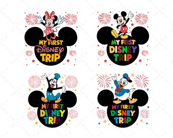 My First Disney Trip SVG | Mickey Minnie Donald Goofy PNG | Family Vacation Shirt Design | Magic Kingdom Digital File