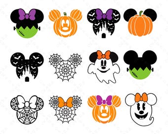 Mickey Head Halloween Bundle for Shirt - Mug - Tumbler - Etc. Halloween Svg, Halloween Png, Disney Svg, Disney Halloween, Mickey Head Svg