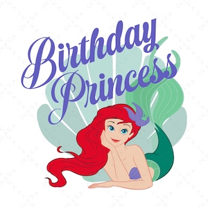 Ariel png, verjaardag prinses png, afdrukbare Ariel verjaardag ontwerp png, cadeau voor meisjes, verjaardag meisjes png, ariel svg, verjaardag prinses svg