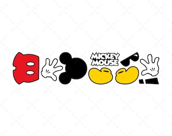Micky Maus SVG Bundle - Maus Ohren Silhouette PNG - Cartoon Hände und Schuhe Clipart - Disney inspirierte Vektordateien für Cricut & Silhouette