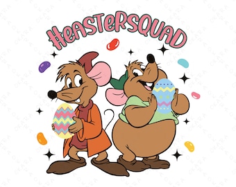 Cinderella Mice Easter Svg, Jaq and Gus Png, Retro Easter Squad Clipart, Magic Kingdom Trip Shirt, Funny Mouse Egg Hunt Cut File for Cricut