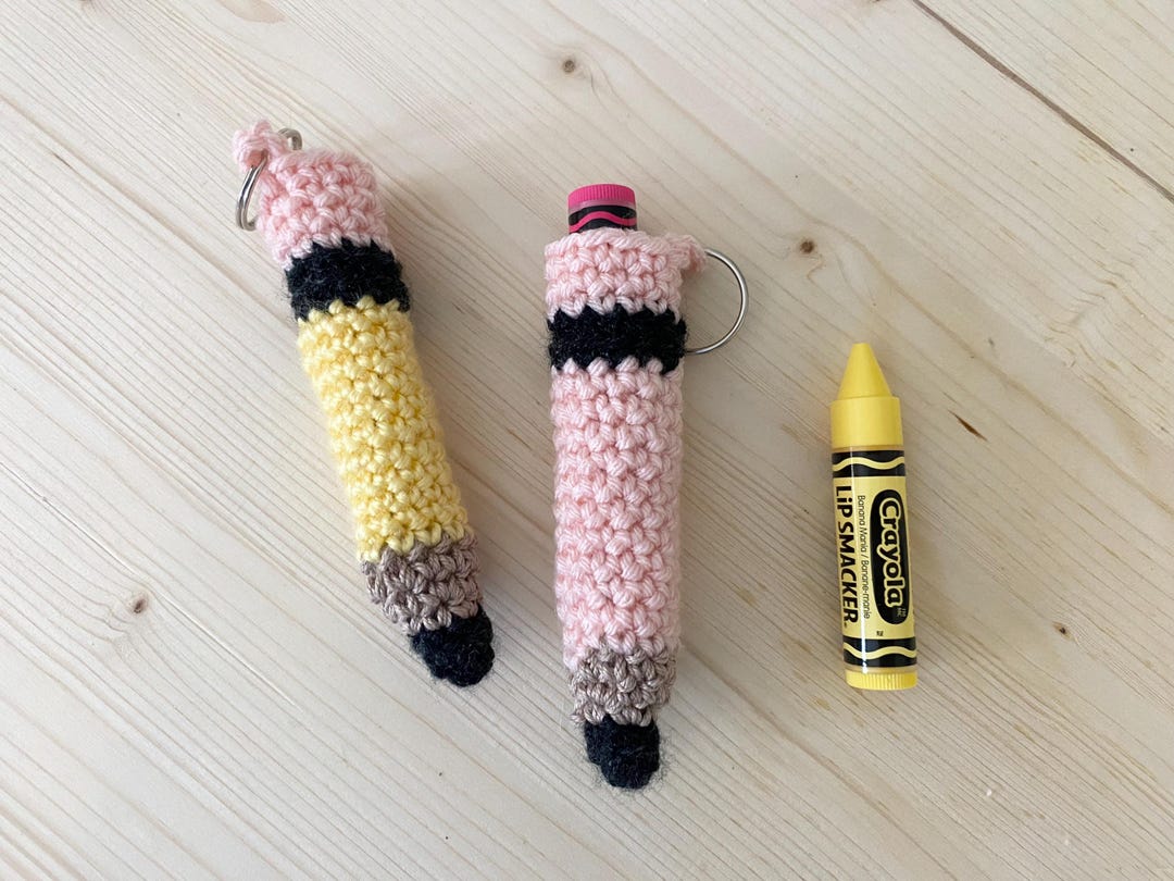 Teacher Appreciation Gift, Cute Crochet Pencil Keychain, Chapstick ...