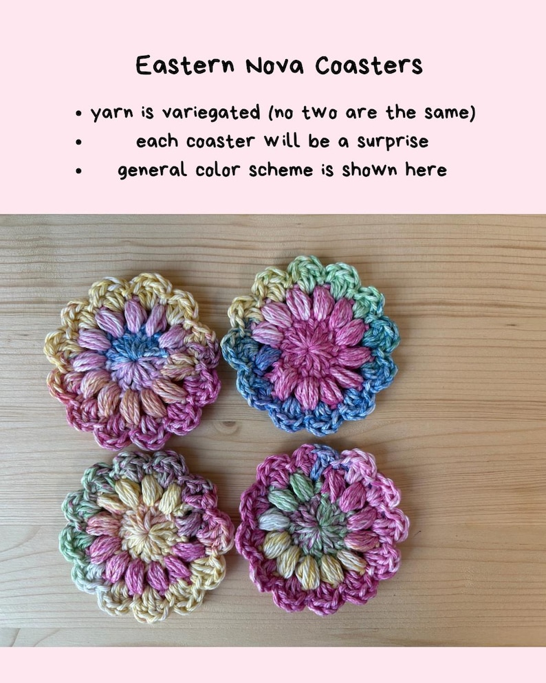 Crochet Car Coasters Set of 2 Cotton Cup Holder Inserts Cute Car Accessories For Women Car Decor Gift Ideas Eastern Nova