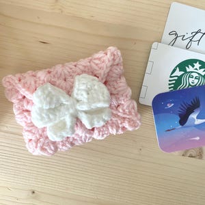 Porta tarjetas de regalo para mujer, porta tarjetas de crédito, funda bonita para tarjetas de regalo, regalo de cumpleaños, porta tarjetas de regalo con carta de amor, billetera de crochet