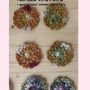 Crochet Car Coasters Set of 2 Cotton Cup Holder Inserts Cute Car Accessories For Women Car Decor Gift Ideas Autumn Stripe