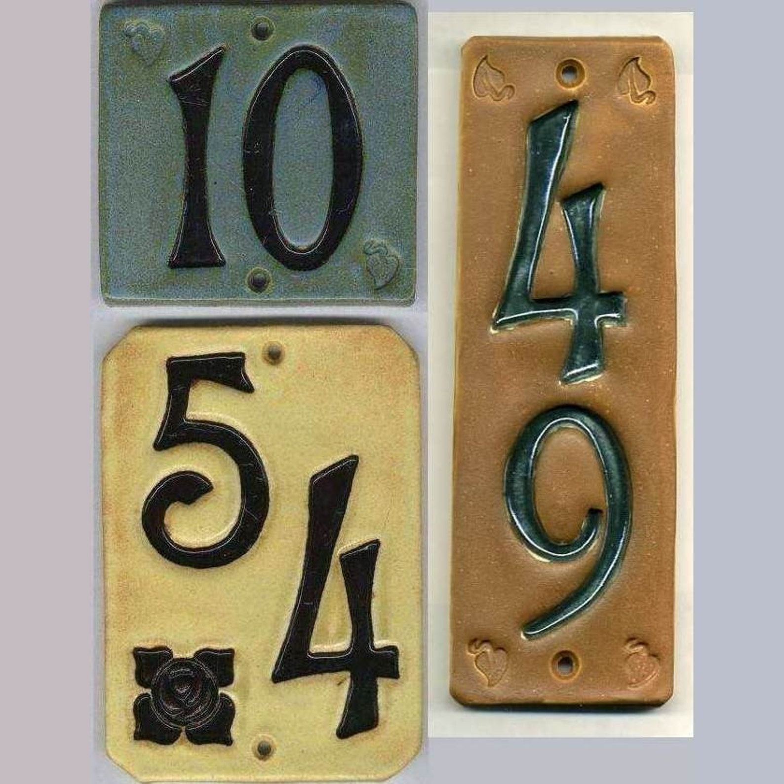 Handcrafted Twodigit Ceramic House Number Tile Address Plaque Etsy