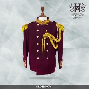 Maroon British Military Uniform | British Army officer&#39;s Tunic Jacket