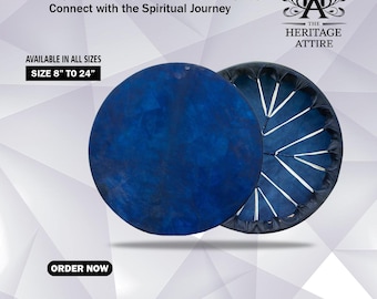 Handgemaakte sjamanistische trommel | Massief hout en geitenleer, met klopper en tas