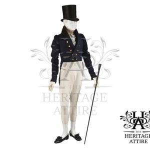 Men&#39;s Custom Made REGENCY TAILCOAT | Victorian Vintage Tailcoat | British Regency Fashion Jacket and Breeches | 19th Century Historical Coat