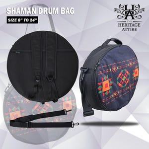 Bolsa de Sublimação Artesanal para Tambor Shamanic | Estojo para Tambor Shaman Drum Native Frame