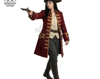Women's Pirate Costume | Women's Captain Pirate Cosplay | Women's Gothic Pirate Coat