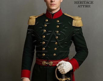 Black Military Uniform | Army officer's Tunic Jacket With Epaulettes