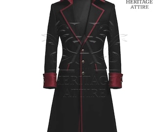 Men's Gothic Trench Coat | Steampunk Frock Coat | Vampire Cosplay Jacket