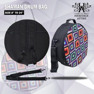 Bolsa de Sublimação Artesanal para Tambor Shamanic | Estojo para Tambor Shaman Drum Native Frame