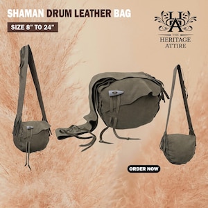 Luxurious Handcrafted Leather Bag for Shamanic Drum | Shaman Drum Native Frame Drum Case