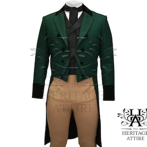 Men&#39;s Custom Made REGENCY TAILCOAT and VEST  |Victorian Vintage Tailcoat |British Regency Fashion Jacket | 19th Century Historical Coat