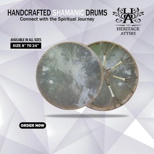 Shamanic Drum Made of Solid Wood With Calf Skin With Bag And Beater – Handcrafted Ceremonial Power | Sacred Sound for Ceremony & Healing
