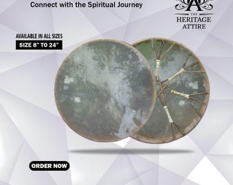 Handcrafted Calf Skin Shamanic Drum – Solid Wood, Includes Beater & Bag