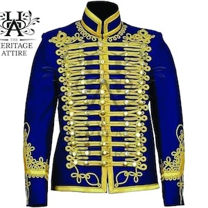 Napoleon Navy Blue hussars jacket Army vintage Military uniform Tunic jacket by The Heritage Attire