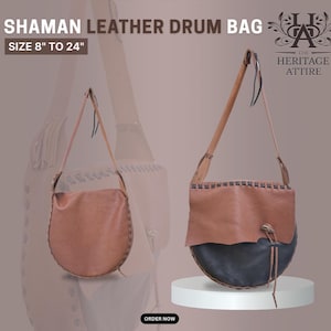 Luxurious Handcrafted Leather Bag for Shamanic Drum | Shaman Drum Native Frame Drum Case