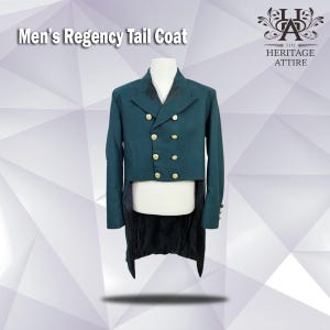 Men&#39;s Custom Made REGENCY TAILCOAT | Victorian Vintage Tailcoat | British Regency Fashion Jacket | 19th Century Historical Tailcoat