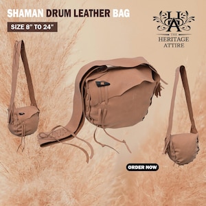 Luxurious Handcrafted Leather Bag for Shamanic Drum | Shaman Drum Native Frame Drum Case