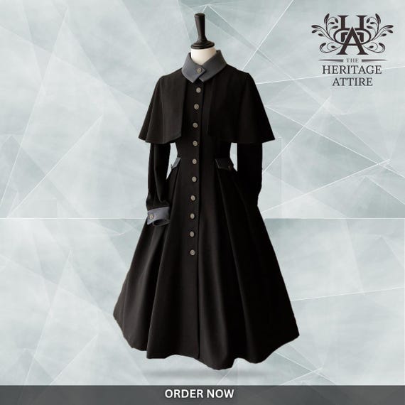 Custom Made Women's Regency Tailcoat | Victorian Short Cape Coat