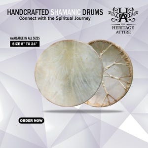 Shamanic Drum Made of Solid Wood With Goat Skin With Bag And Beater– Handcrafted Ceremonial Power| Sacred Sound for Ceremony & Healing