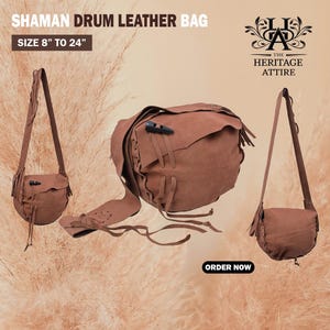 Luxurious Handcrafted Leather Bag for Shamanic Drum | Shaman Drum Native Frame Drum Case