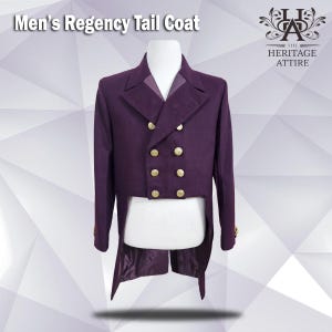 Men&#39;s Custom Made REGENCY TAILCOAT | Victorian Vintage Tailcoat | British Regency Fashion Jacket | 19th Century Historical Tailcoat
