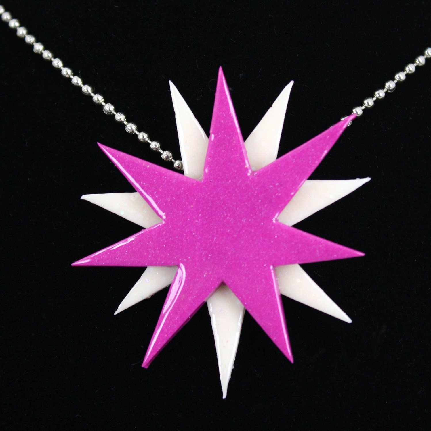 Jem And The Holograms Glow In the Dark Necklace - Cosplay Prop - 80's necklace - Costume - The Misfits - Jem Star - Jewelry - Glowing