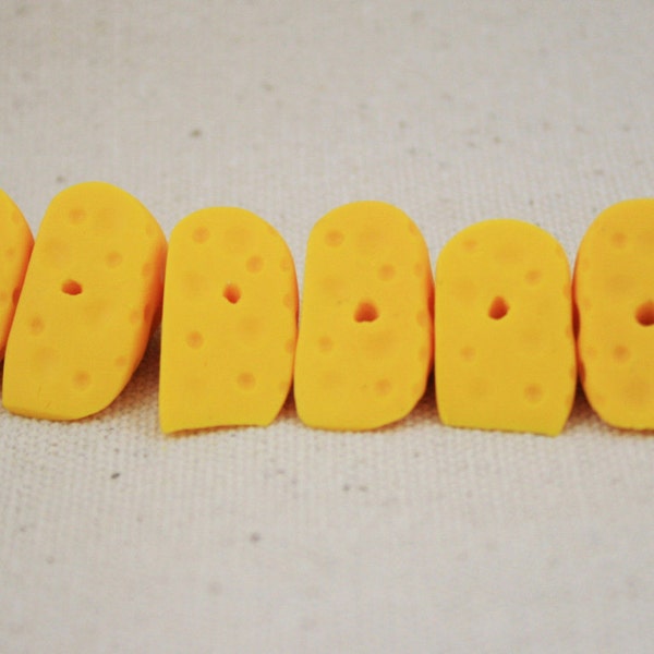 Cheese Wedge Charm Beads - Choose Your Combo - Fake Food - Cheese Head - Go Pack Go - Green Bay Packers - Polymer Clay