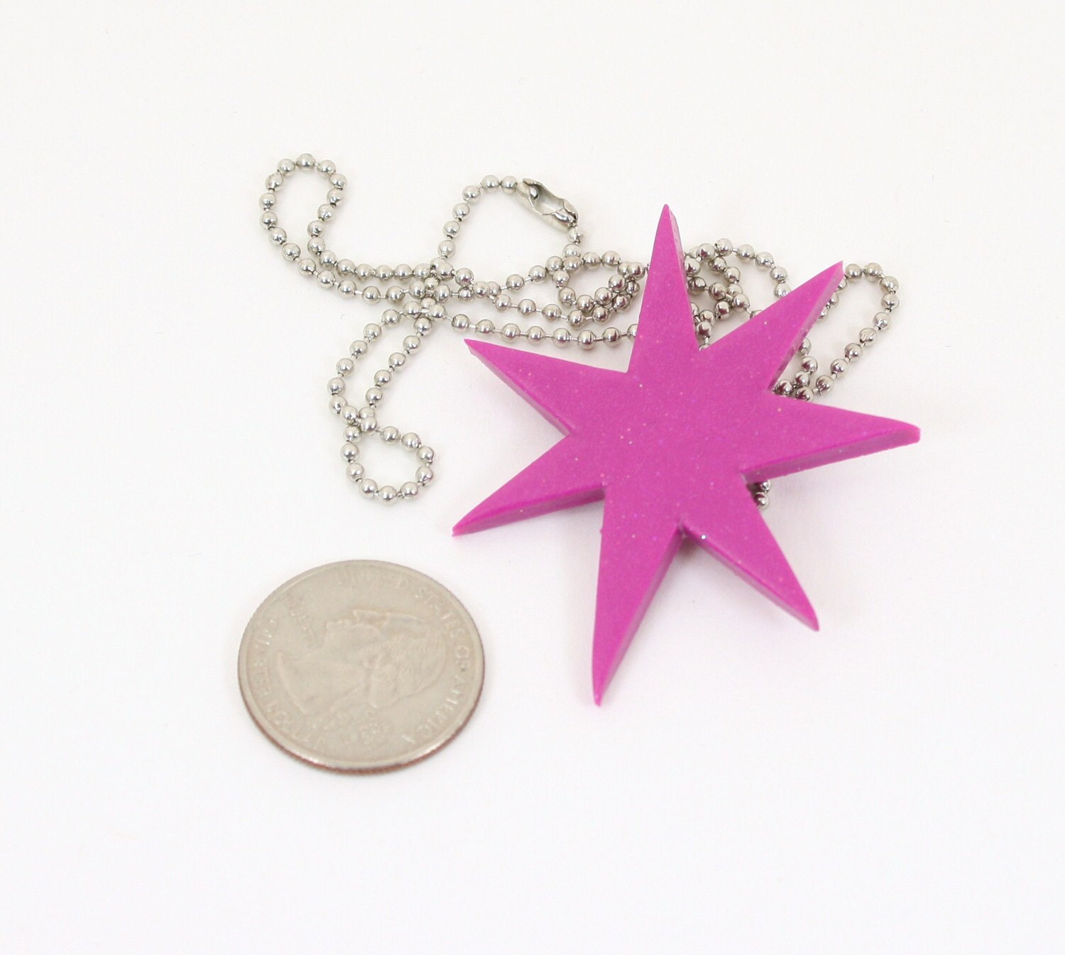 Jem and the Holograms Jem Star 2" Necklace - Cosplay Prop - 80's Necklace - Costume - The Misfits - Jem Star Necklace - Jewelry - Cartoon - Thumbnail 3