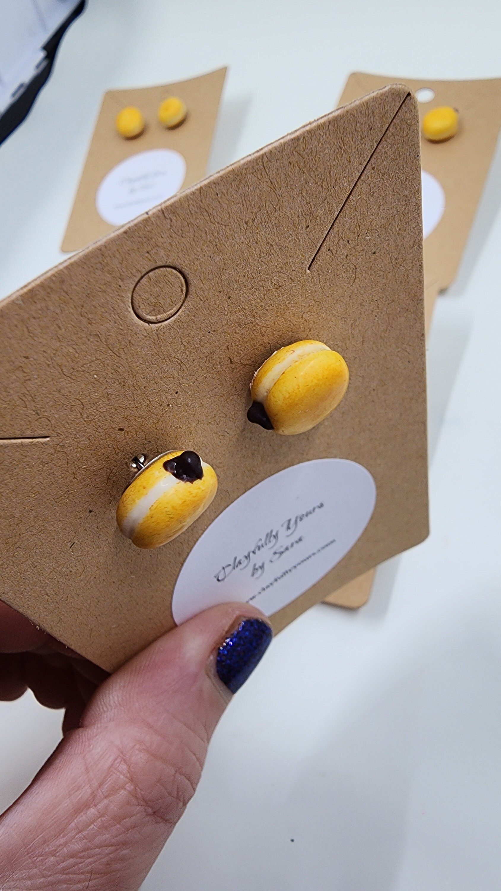 Paczki Stud Earrings | Fat Tuesday | Donuts Doughnuts | Mini Food Jewelry | Fake Food | Studs - Thumbnail 6