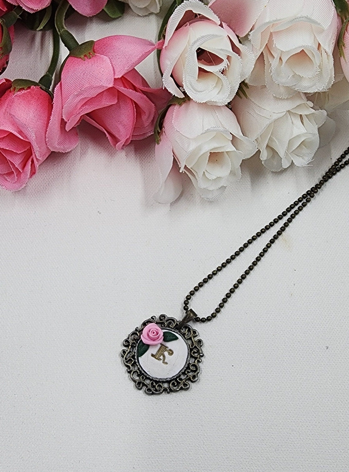 Flower Necklace Repica - Replica - Wedding Gift - First Anniversary - Newlyweds Gift - Clay Shop - Custom - Thumbnail 3