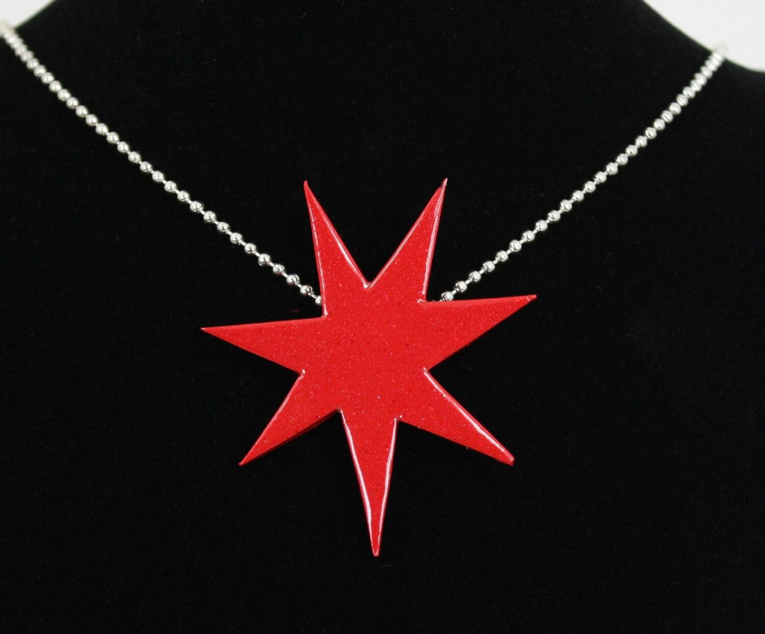 Jem And The Holograms Glow In the Dark Necklace - Cosplay Prop - 80's necklace - Costume - The Misfits - Jem Star - Jewelry - Glowing - Thumbnail 4