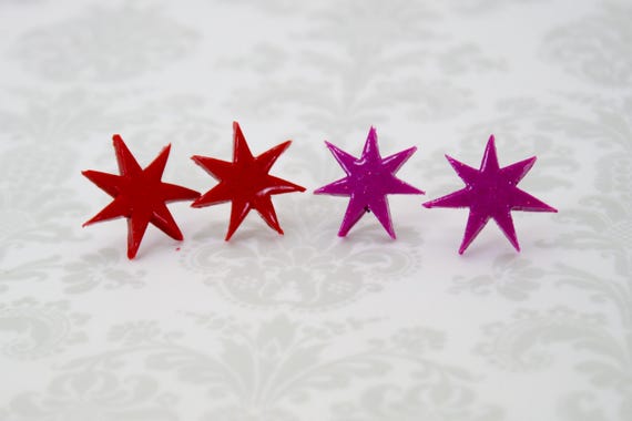 Jem and the Holograms Star STUD Earrings - Cosplay Prop - 80's earrings - Costume - The Misfits - Jewelry