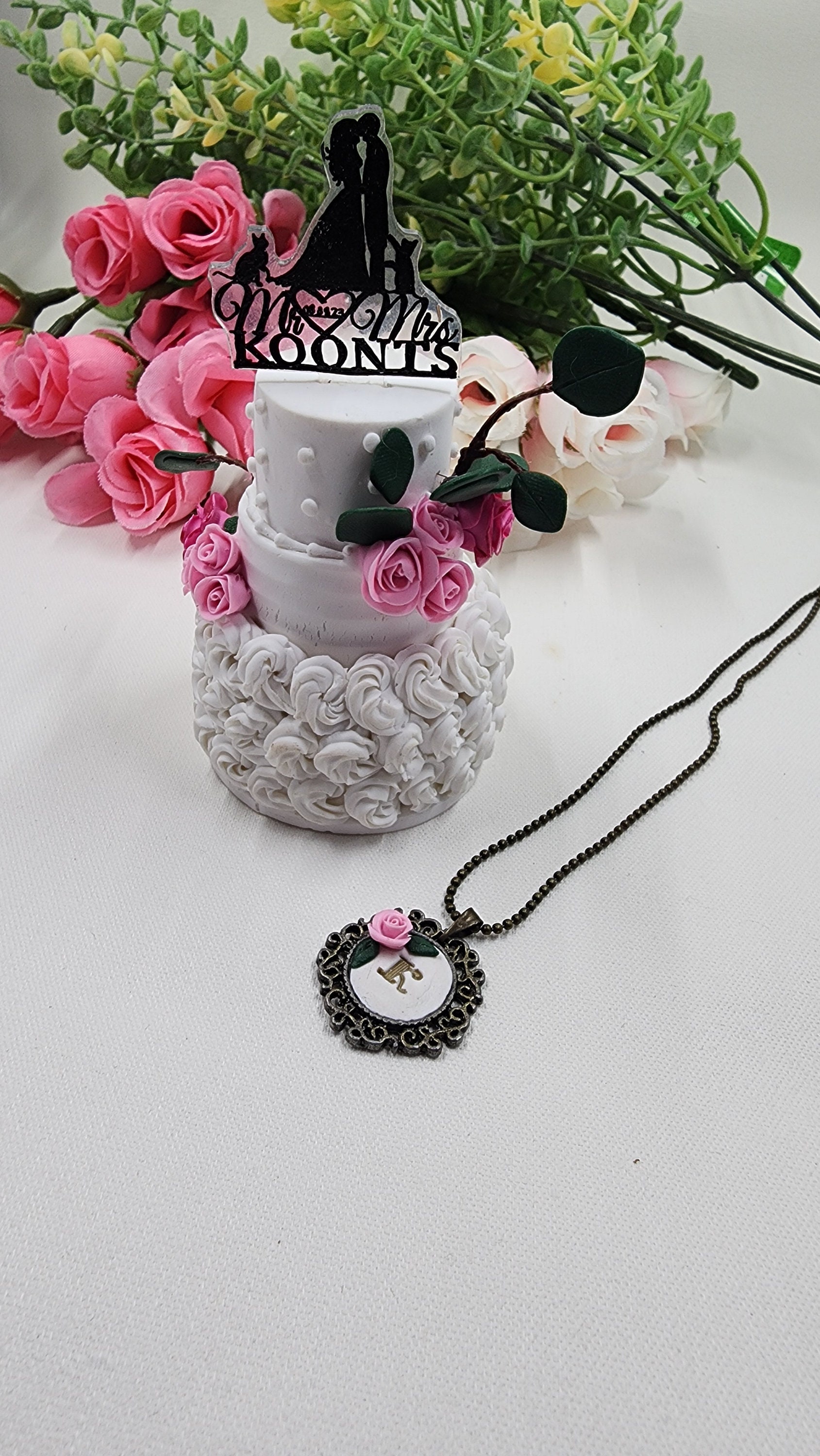 Flower Necklace Repica - Replica - Wedding Gift - First Anniversary - Newlyweds Gift - Clay Shop - Custom - Thumbnail 6