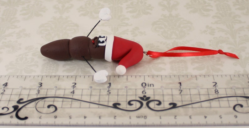 Mr. Poo Christmas Ornament with Santa Hat Clay Ornament Shop Poop White Elephant Office Gag Gift Mister Towel image 2