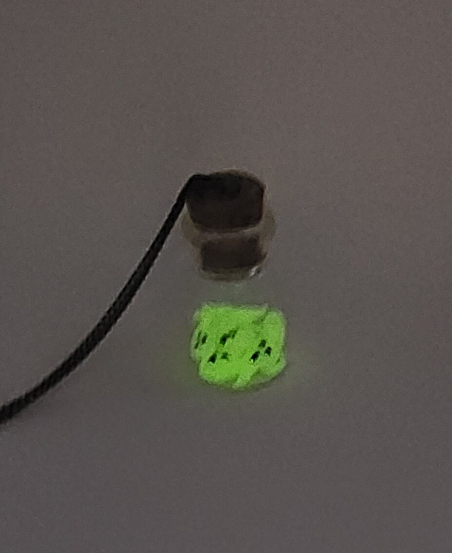 Bottle of Boos Charm Necklace - Halloween ghost pendant in polymer clay in a miniature bottle pet ghost glow in the dark boo - Thumbnail 6