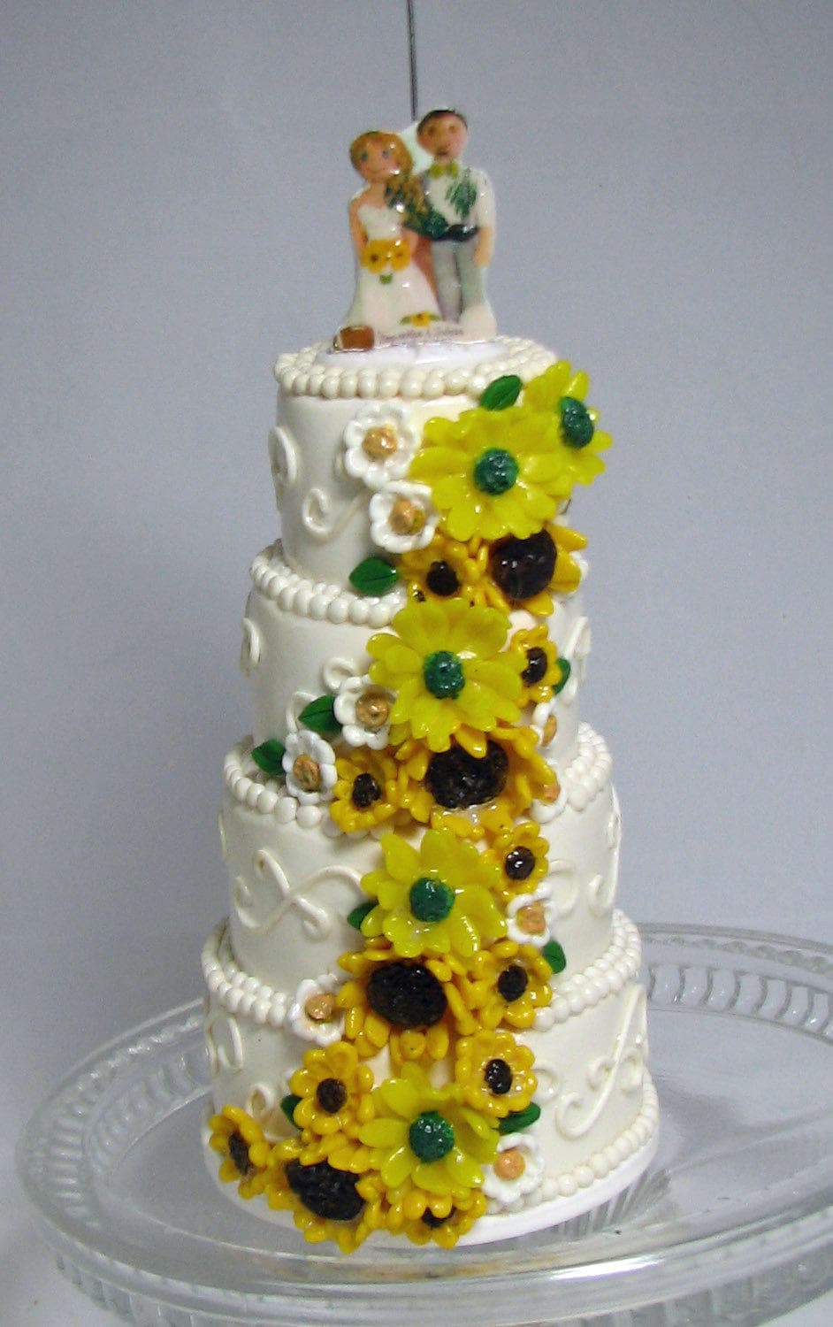 Wedding Cake Mini Replica Custom Ornament - Replica Cake - Wedding Gift - First Anniversary - Newlyweds - Clay Ornament