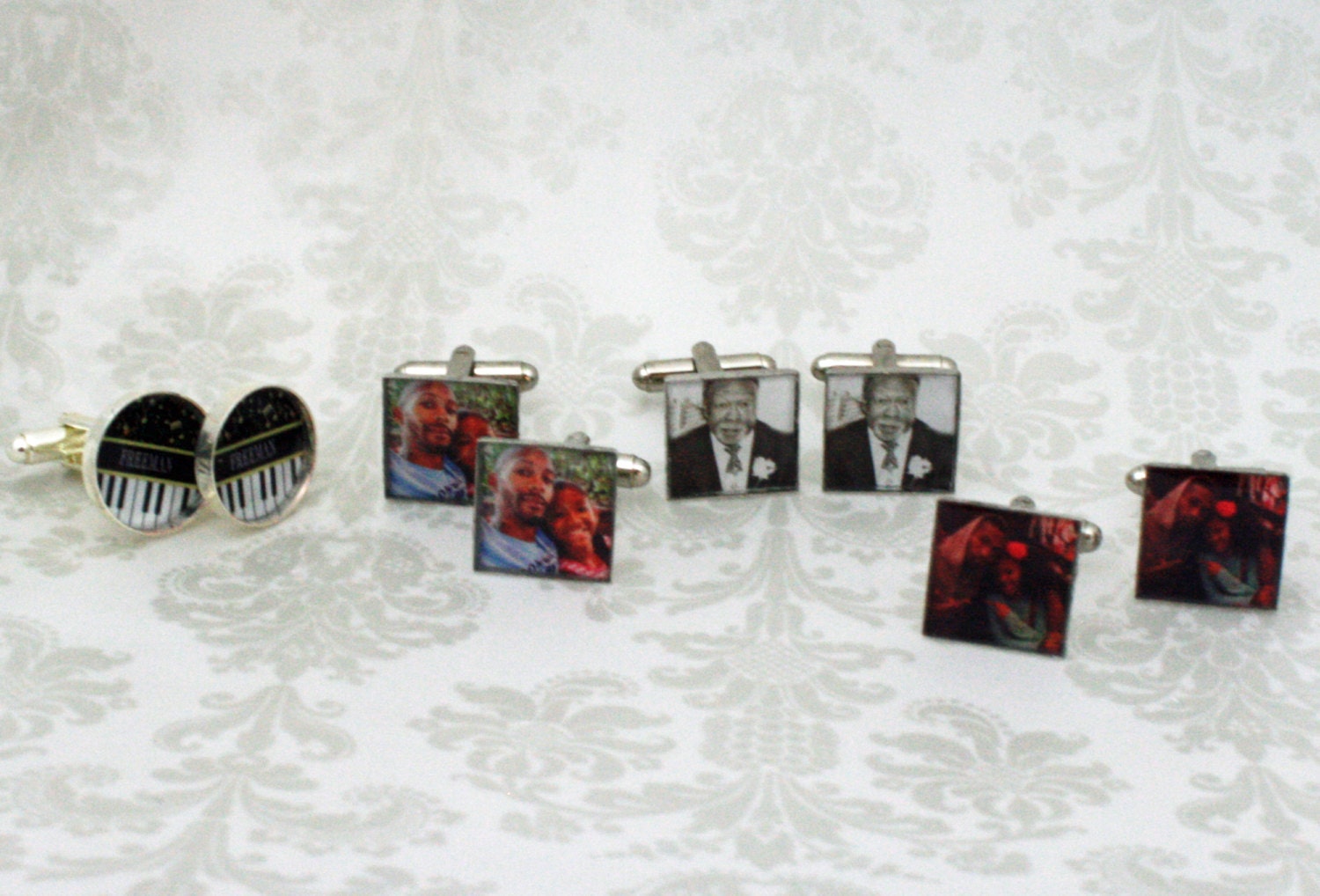 Your Own Photo Personalize Cufflinks For Him (MTO) Handmade - Cuff links - Father's Day - Wedding - Quote - Tuxedo Studs - Thumbnail 5