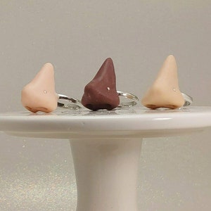 Fake Nose Finger Ring with a Nose Stud Bone - Gag Gift - Pun - Prank - White Elephant - Teenager Gift - Faux - Non Piercing April Fools