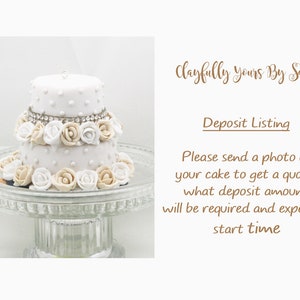 Wedding Cake Mini Replica Custom Ornament Replica Cake Wedding Gift First Anniversary Newlyweds Gift Clay Ornament Shop image 1