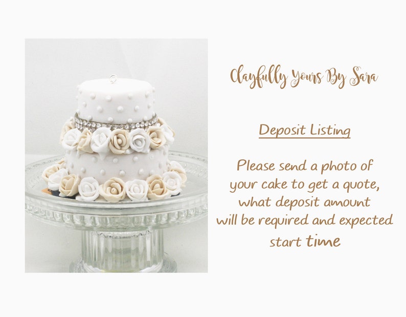 Wedding Cake Mini Replica Custom Ornament Replica Cake Wedding Gift First Anniversary Newlyweds Gift Clay Ornament Shop image 1